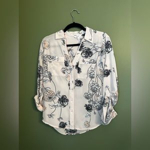 Button Up Floral Blouse